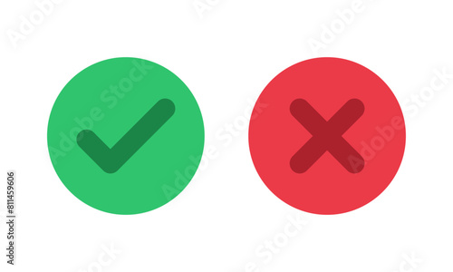 Check mark and cross mark icons