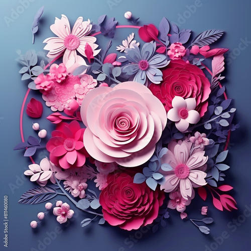 Beautiful 3d colorful flower