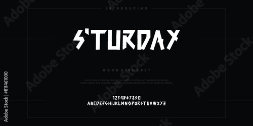 Custome digital alphabet font. Minimal technology typography, Creative urban sport fashion futuristic vector illustration.