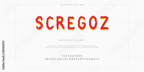 abstract alphabet font. Minimal technology typography, Creative urban sport fashion futuristic font and with numbers. vector illustration