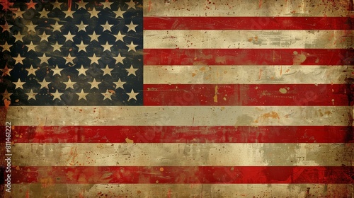 Seamless American flag background for patriotic designs, Ai Generated