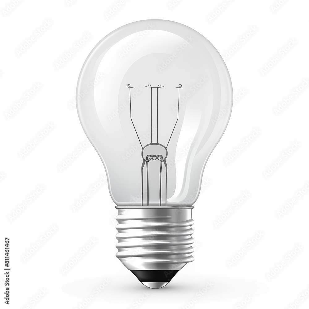 Simple light bulb icon on a clean white background, Ai Generated Simple light bulb icon on a clean white background, Ai Generated