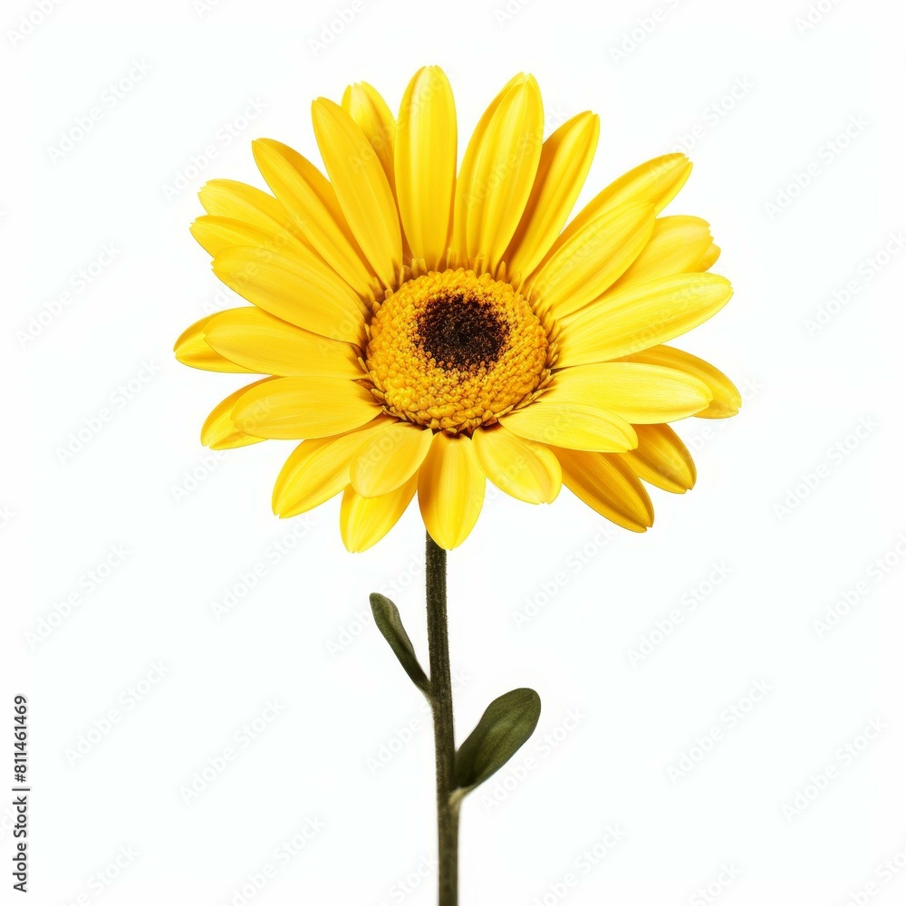 Vibrant yellow daisy flower, perfectly isolated against a white background, Ai Generated Vibrant yellow daisy flower, perfectly isolated against a white background, Ai Generated