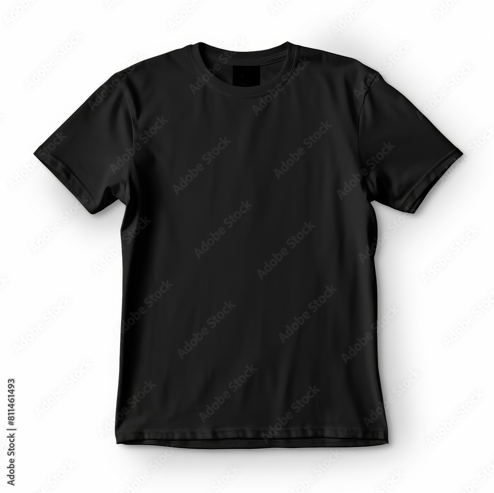 Sleek black tshirt template on a crisp white background. Perfect for design mockups, Ai Generated Sleek black tshirt template on a crisp white background. Perfect for design mockups, Ai Generated