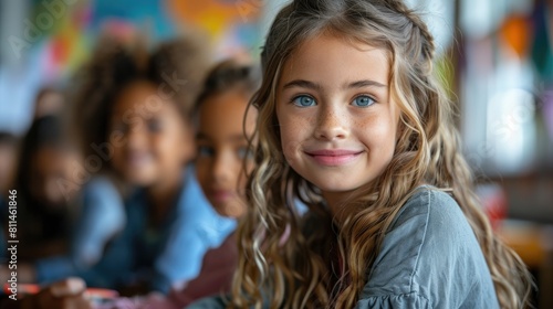 Portrait of a beautiful little girl smiling.