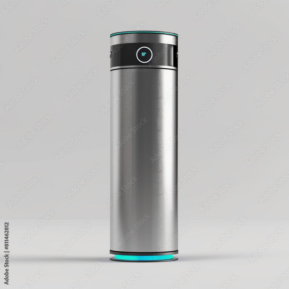 Sleek Silver Smart Air Purifier Mockup: Intelligent Air Quality Management Sleek Silver Smart Air Purifier Mockup: Intelligent Air Quality Management