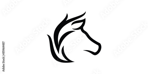 horse head logo design, mane, logo design icon, vector, symbol, idea.