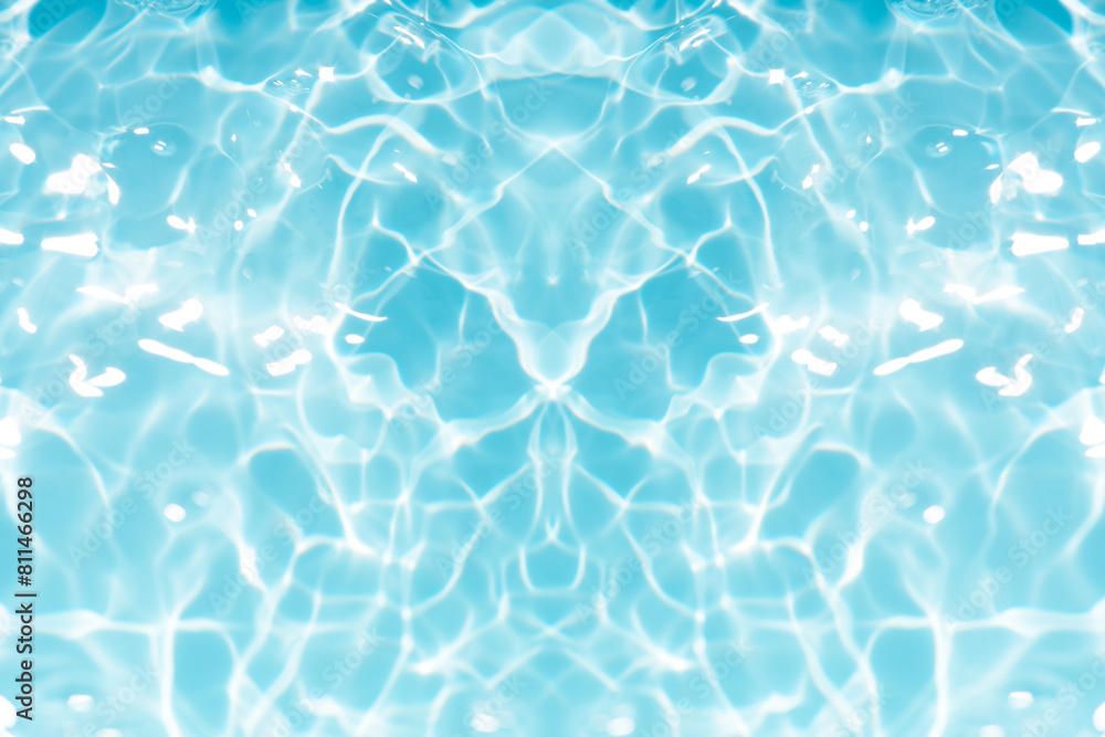 Blue water with ripples on the surface. Defocus blurred transparent blue colored clear calm water surface texture with splashes and bubbles. Water waves with shining pattern texture background. Blue water with ripples on the surface. Defocus blurred transparent blue colored clear calm water surface texture with splashes and bubbles. Water waves with shining pattern texture background.