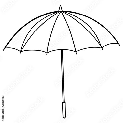 Outdoor Umbrella outline coloring book page line art illustration digital drawing