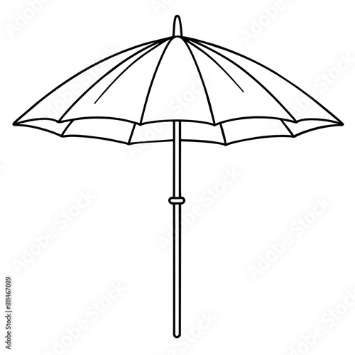 Outdoor Umbrella outline coloring book page line art illustration digital drawing