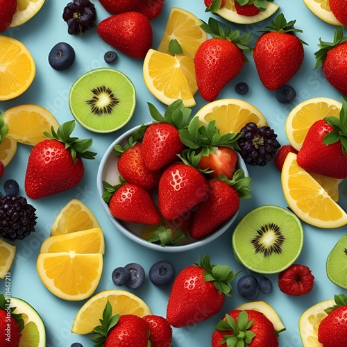 fresh fruits arranged on platter  perfect for health blogs  recipe websites  social media.