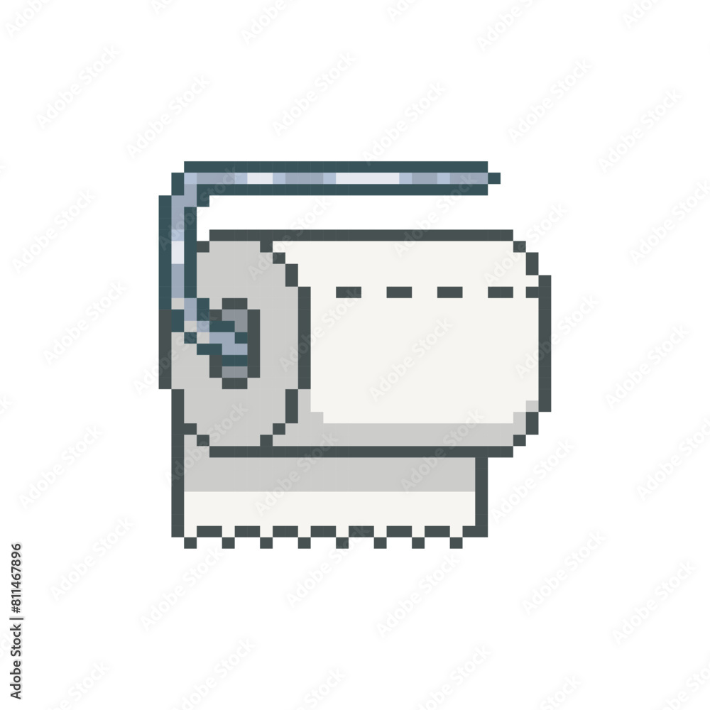 Toilet paper roll, pixel art object Toilet paper roll, pixel art object