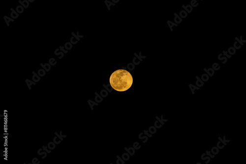 Golden Moon Against the Evening Sky