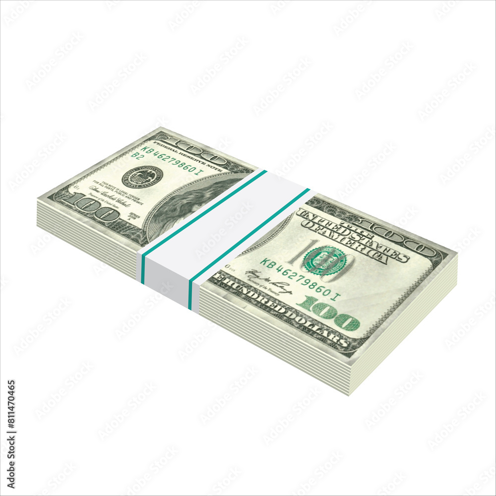 Stack of us dollar bills isolated on white Stack of us dollar bills isolated on white