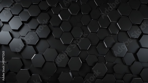 Hexagonal abstract metal background with light.