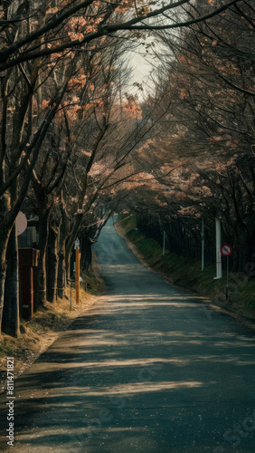 Road side cherry blossoms tree.(Sakura tree)
