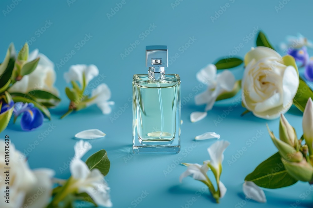 Studio shot of liquid style layering citronella aroma in a floral scent, crafting a designer cosmetic with aromatic verbena Studio shot of liquid style layering citronella aroma in a floral scent, crafting a designer cosmetic with aromatic verbena