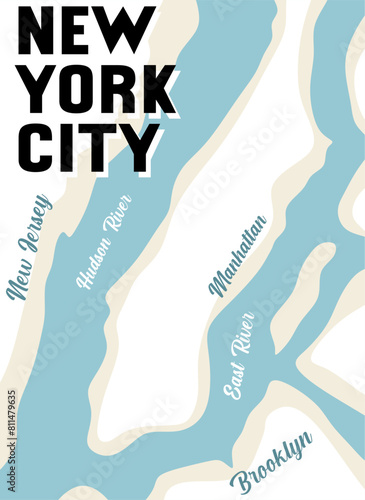 silhouette map of new york city