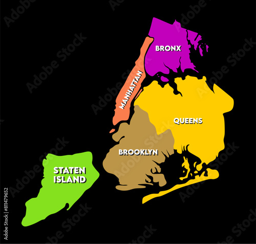 silhouette map of new york city