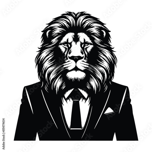 A lion wearing suite vctor illustration