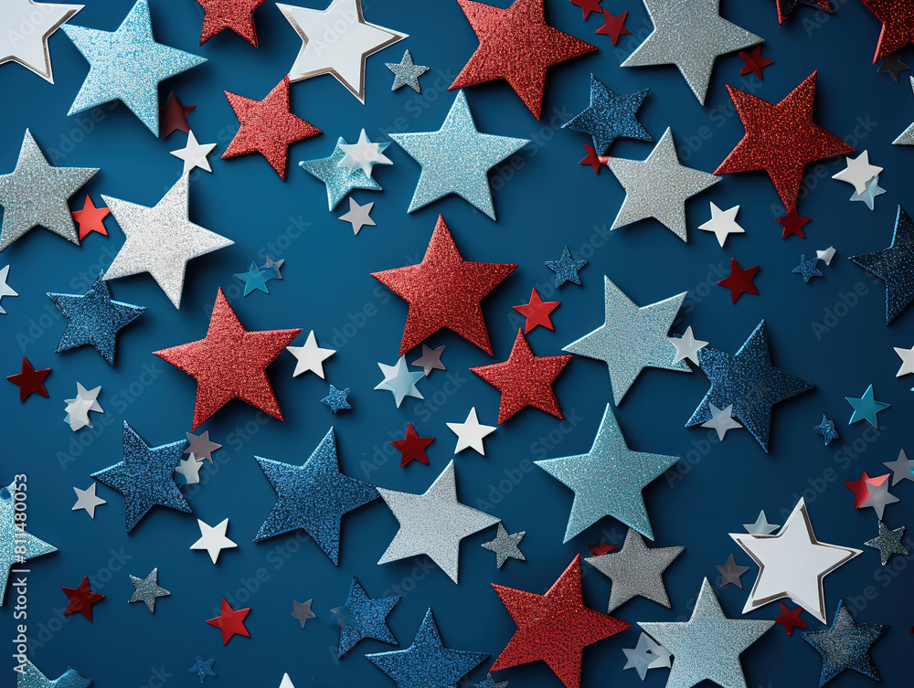 4th july usa with flags and confetti 4th july usa with flags and confetti