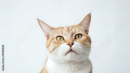 portrait of a cat, close up of a cat white background, cat on white background