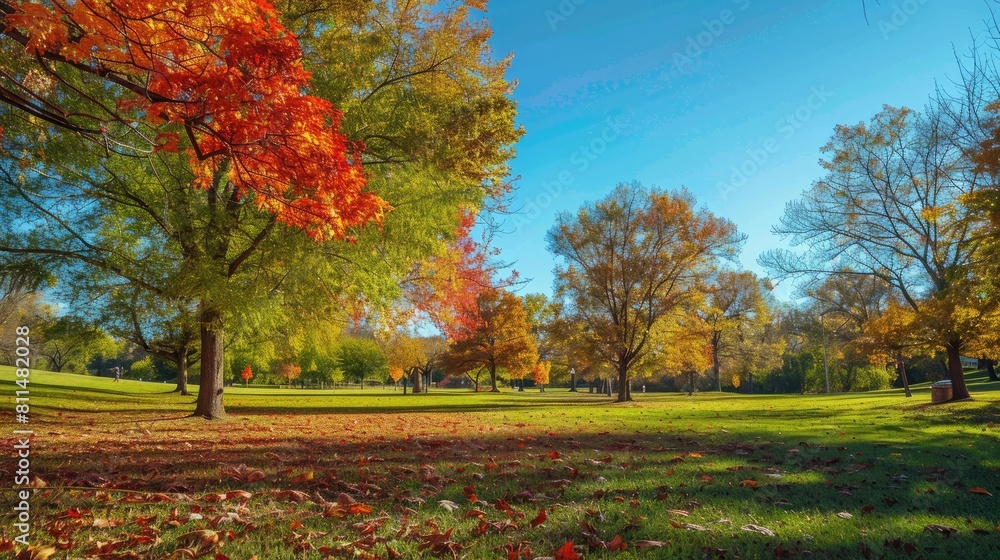 Obraz premium The vibrant beauty of parks and landscapes shines brightly on a sunny day