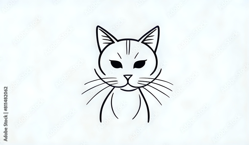 Obraz premium cat icon, cat logo, cat cartoon illustration, illustration of a cat, face cat logo, face cat icon