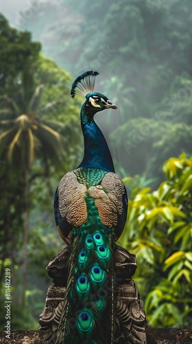 Wallpaper Mural a peacock in front of a forest, pavo real
 Torontodigital.ca