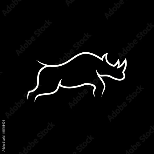vector abstract line rhino logo  © joko