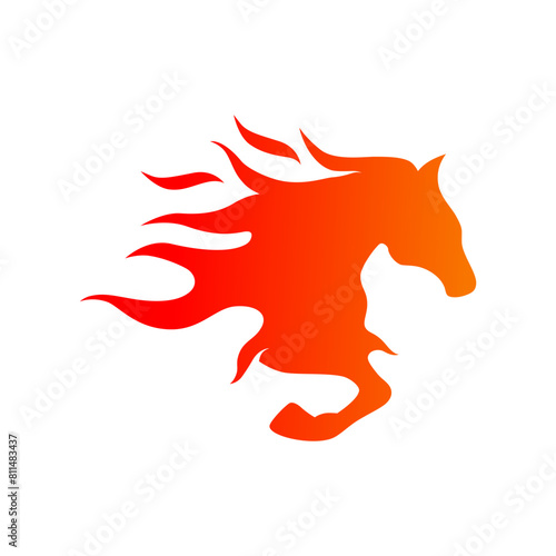 vector abstract fire horse logo  © joko