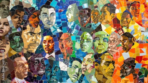 Mosaic layout showcasing the diversity within a community