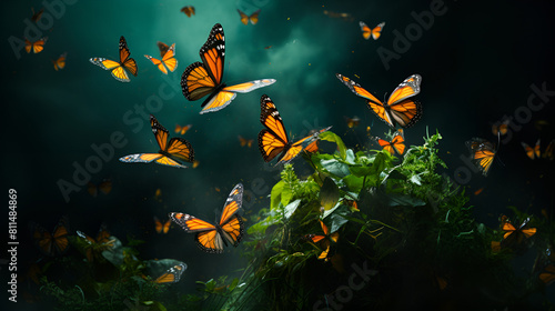 A butterfly sanctuary in a fantastical world photo
