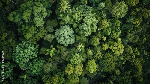 The lush green forest captured from above juxtaposed with the surrounding land showcases the importance of safeguarding the ecosystem and nurturing nature combating air pollution and champi