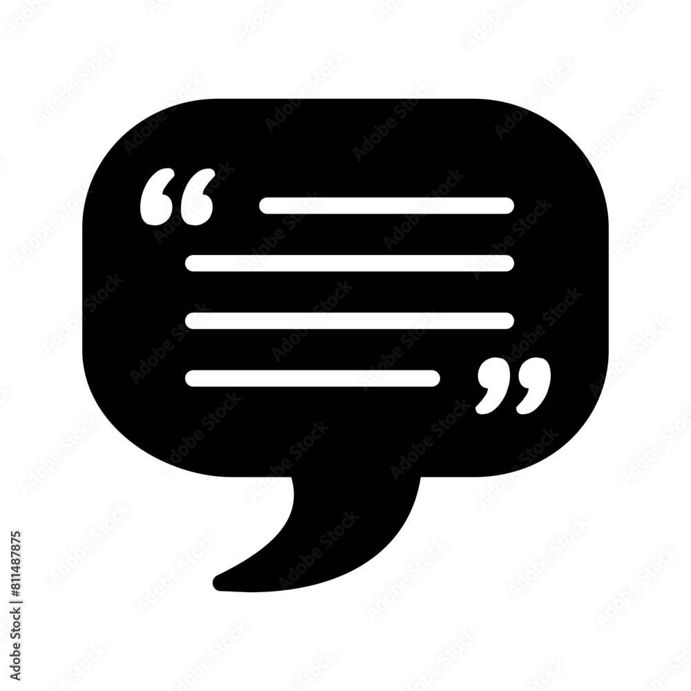 Vector solid black icon for Quote Vector solid black icon for Quote