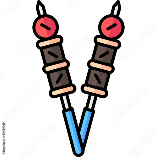 skewer lineal multi color icon, related to summer theme
