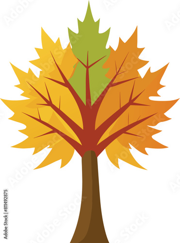 Maple tree illustration  tree iconic for canadian