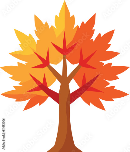 Maple tree illustration, tree iconic for canadian