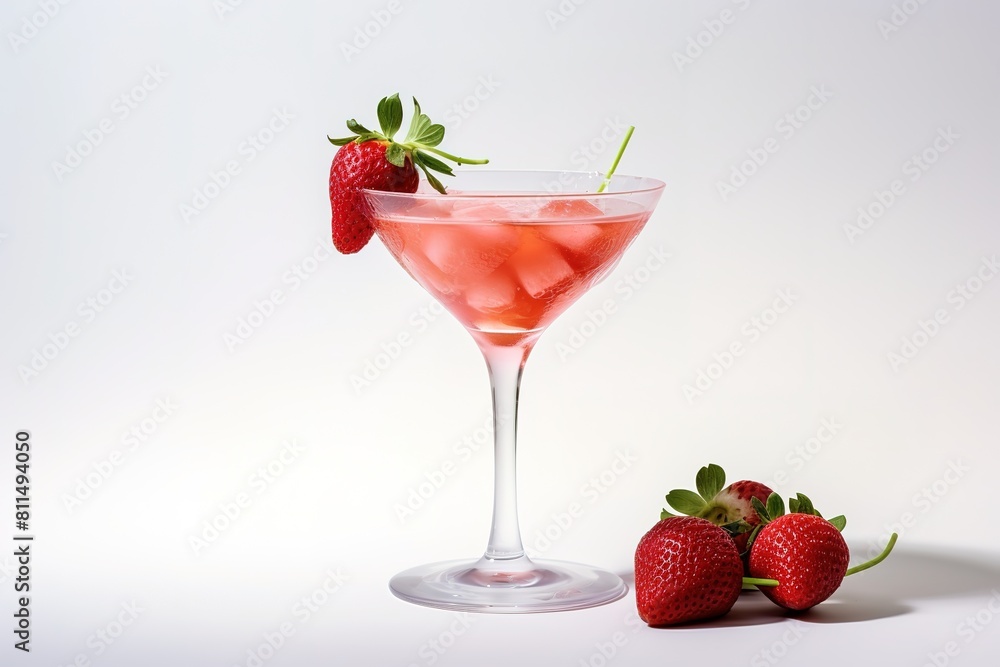 Pink Cocktail in Summer Menu, Light Background Setting Pink Cocktail in Summer Menu, Light Background Setting