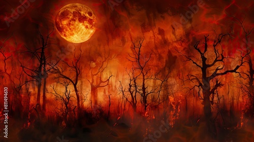 Abstract Dark Halloween Hell Fire Flyer