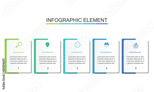 Business data visualization. Process chart. Graphic abstract element, diagram with steps, options, parts or processes. Vector business template for presentations. Creative concept for infographics