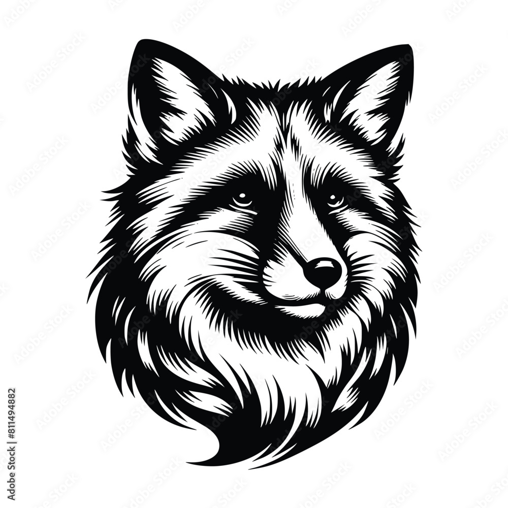 Fototapeta premium a head of fox vector illustration. can be used for emblem, t-shirt, merchandise and more
