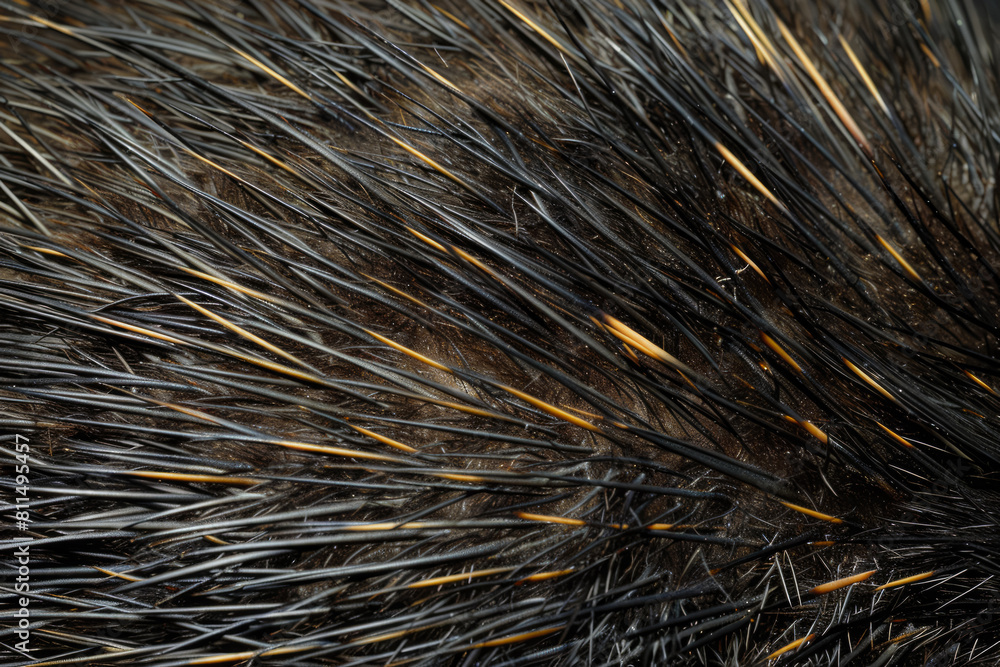 Background Porcupine Quill Closeup On Fur Created Using Artificial Intelligence Background Porcupine Quill Closeup On Fur Created Using Artificial Intelligence