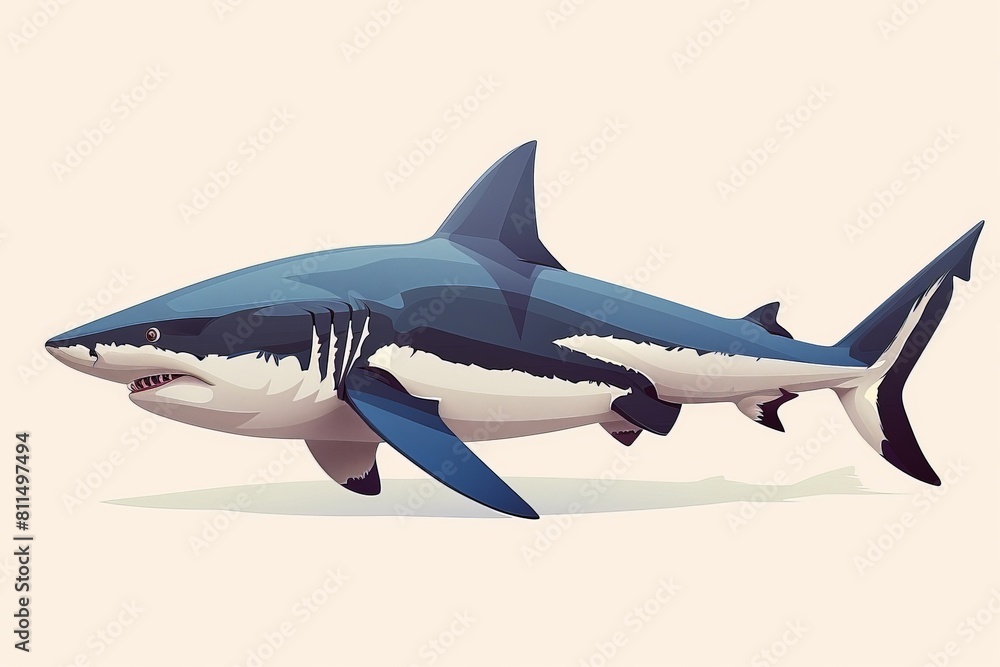 Naklejka premium The great white shark is a large marine fish that is found in the world's oceans