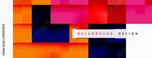 Colorfulness and art come together in a vibrant pattern of rectangles in shades of orange, magenta, and electric blue on a white background, creating an eyecatching display of material properties