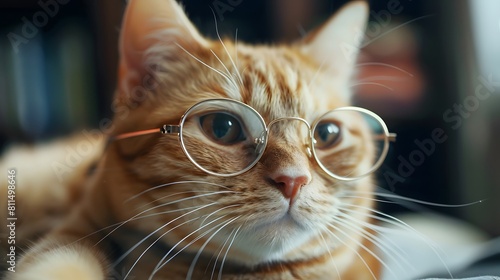 メガネをかけたネコ