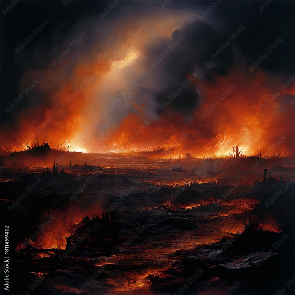 Fototapeta premium fire in the sky