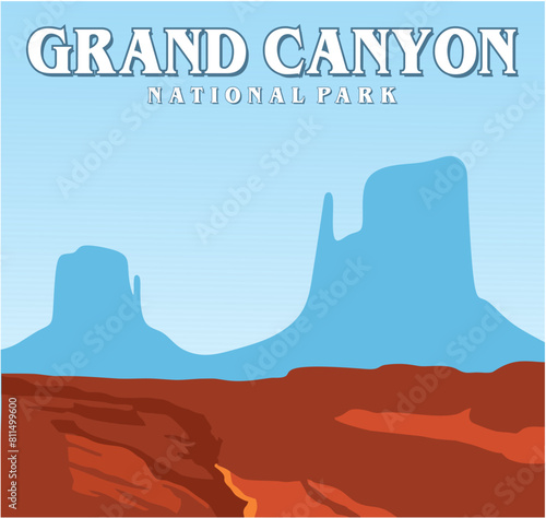 grand canyon national park with beautiful blue sky