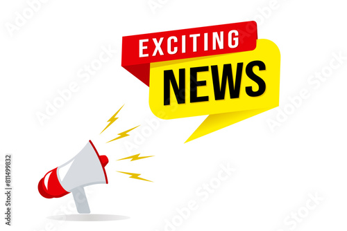 Exciting News Button. Speech Bubble, Banner Label Exciting News