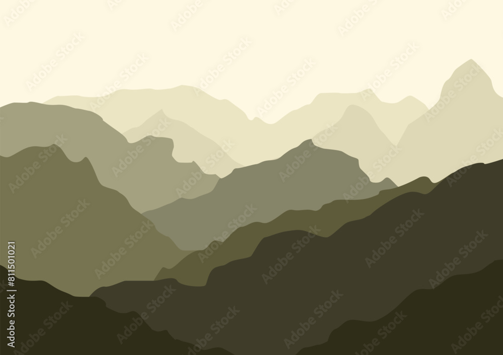 Panorama mountains landscape vector design illustration.